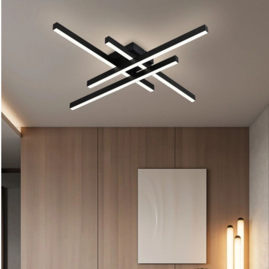 LUSTRA LED AXIS NEGRU 4 BRATE 50W 3530 LM 700*700*100MM- DL75L065B